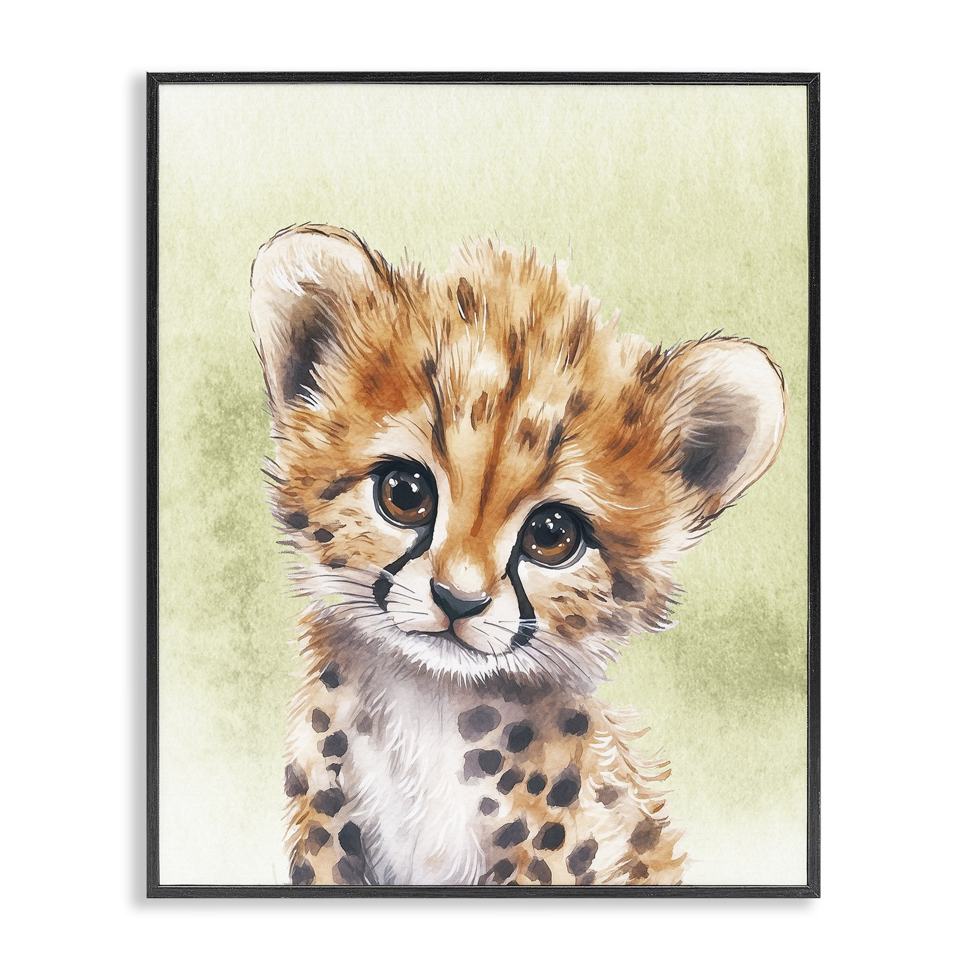 Stupell Industries Jungle Friends Baby Cheetah Black Framed Giclee Art, design by Christine Simpson Art