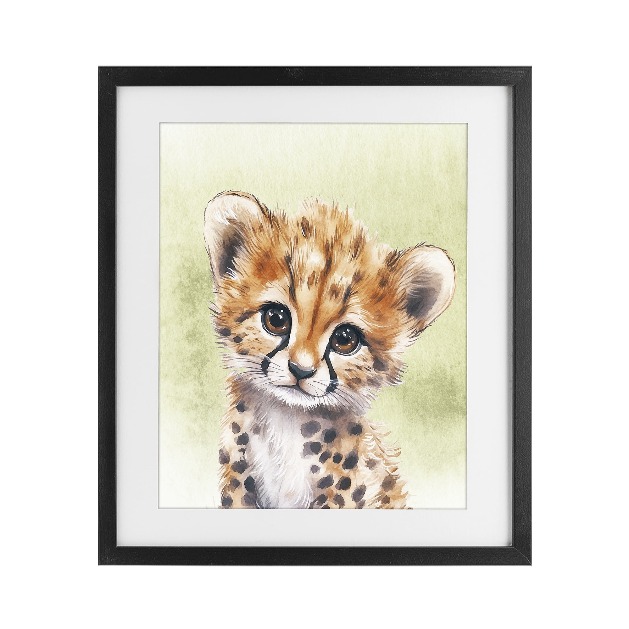 Stupell Industries Jungle Friends Baby Cheetah Black Framed Print Under Glass, design by Christine Simpson Art