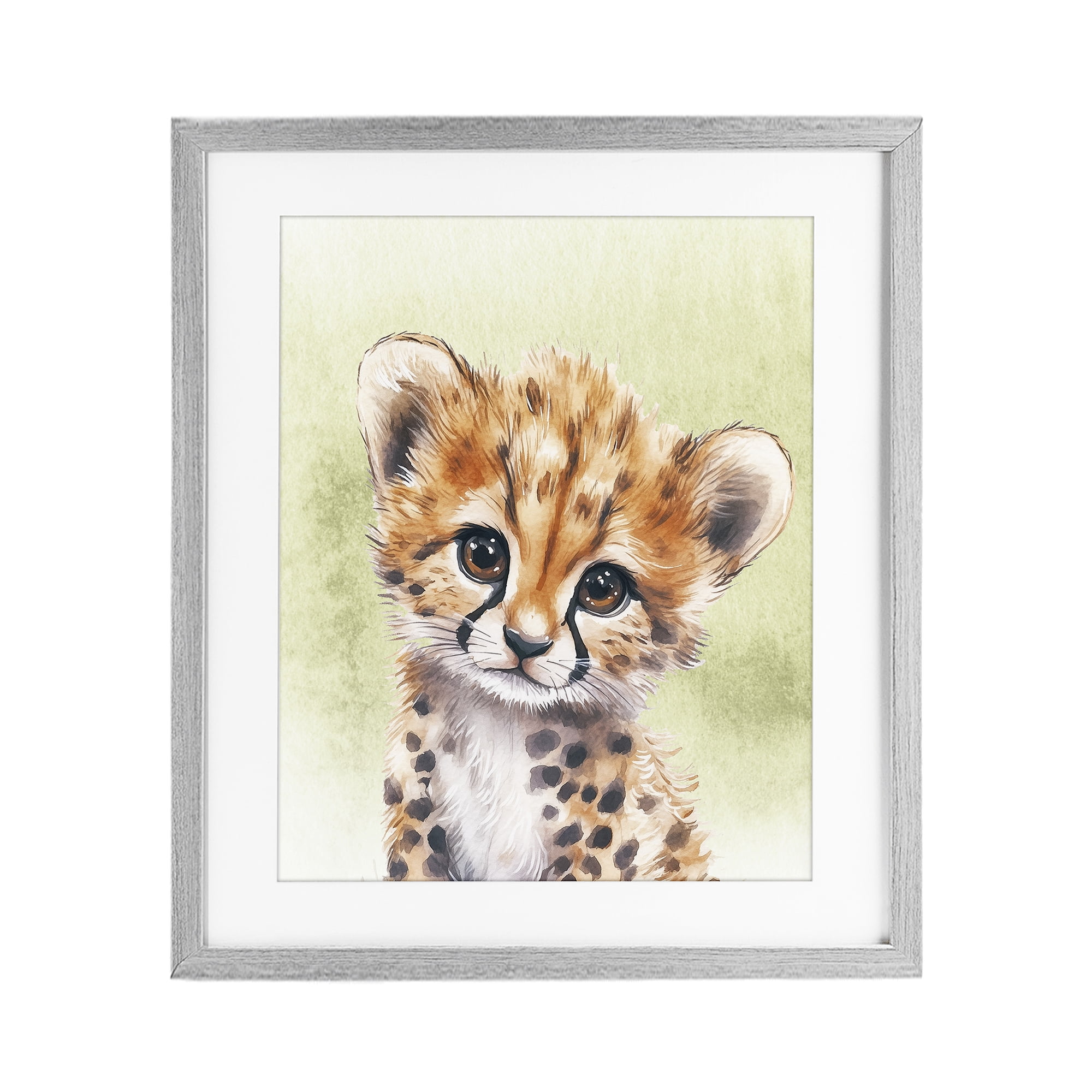 Stupell Industries Jungle Friends Baby Cheetah Gray Framed Print Under Glass, design by Christine Simpson Art