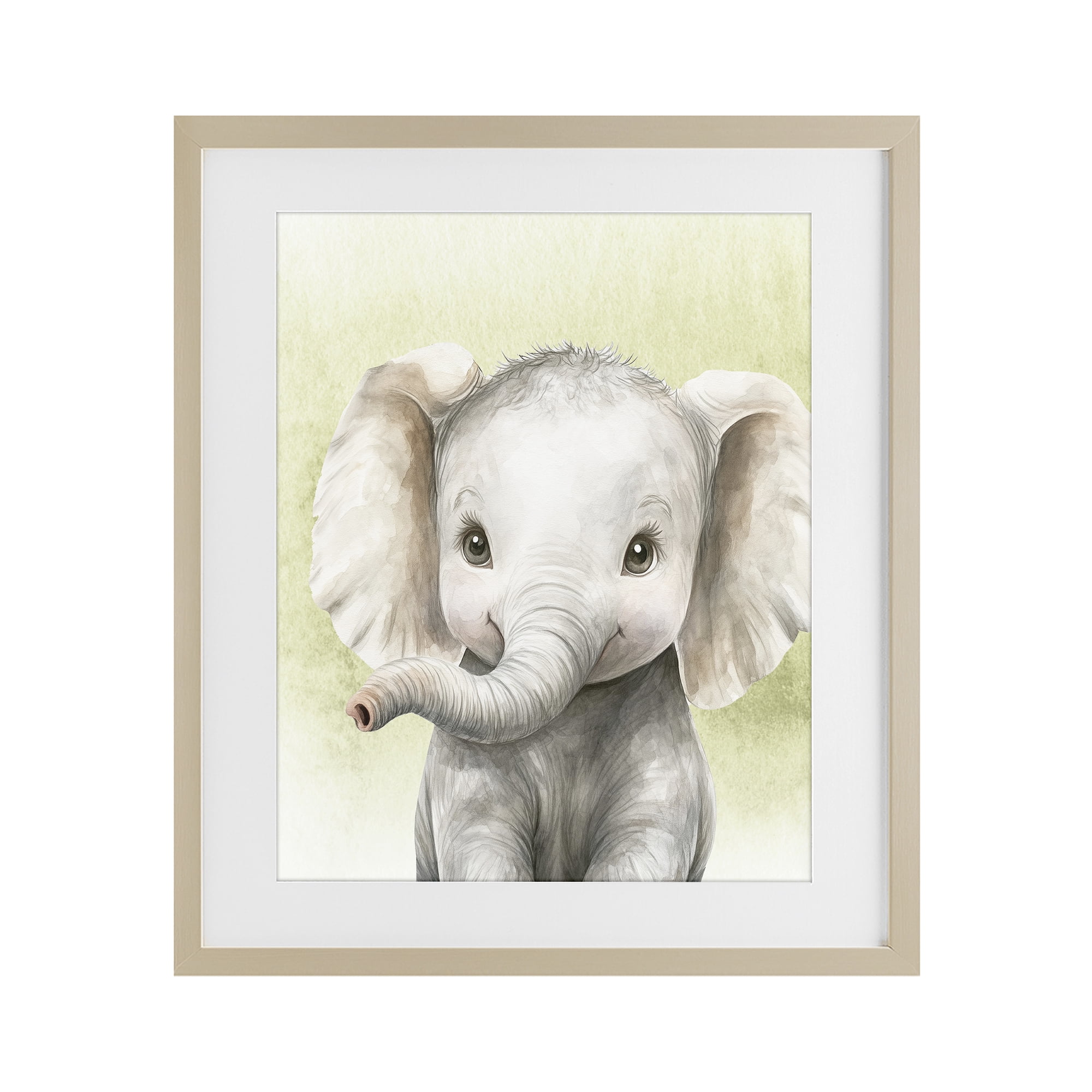 Stupell Industries Jungle Friends Baby Elephant Birch Framed Print Under Glass, design by Christine Simpson Art
