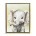 thumbnail image 1 of Stupell Industries Farmhouse Jungle Friends Baby Elephant Gold Floating Frame Canvas Art, 17 x 21, by Christine Simpson Art, 1 of 8