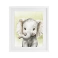 thumbnail image 1 of Stupell Industries Farmhouse Jungle Friends Baby Elephant White Framed Print Under Glass, 17 x 21, by Christine Simpson Art, 1 of 8