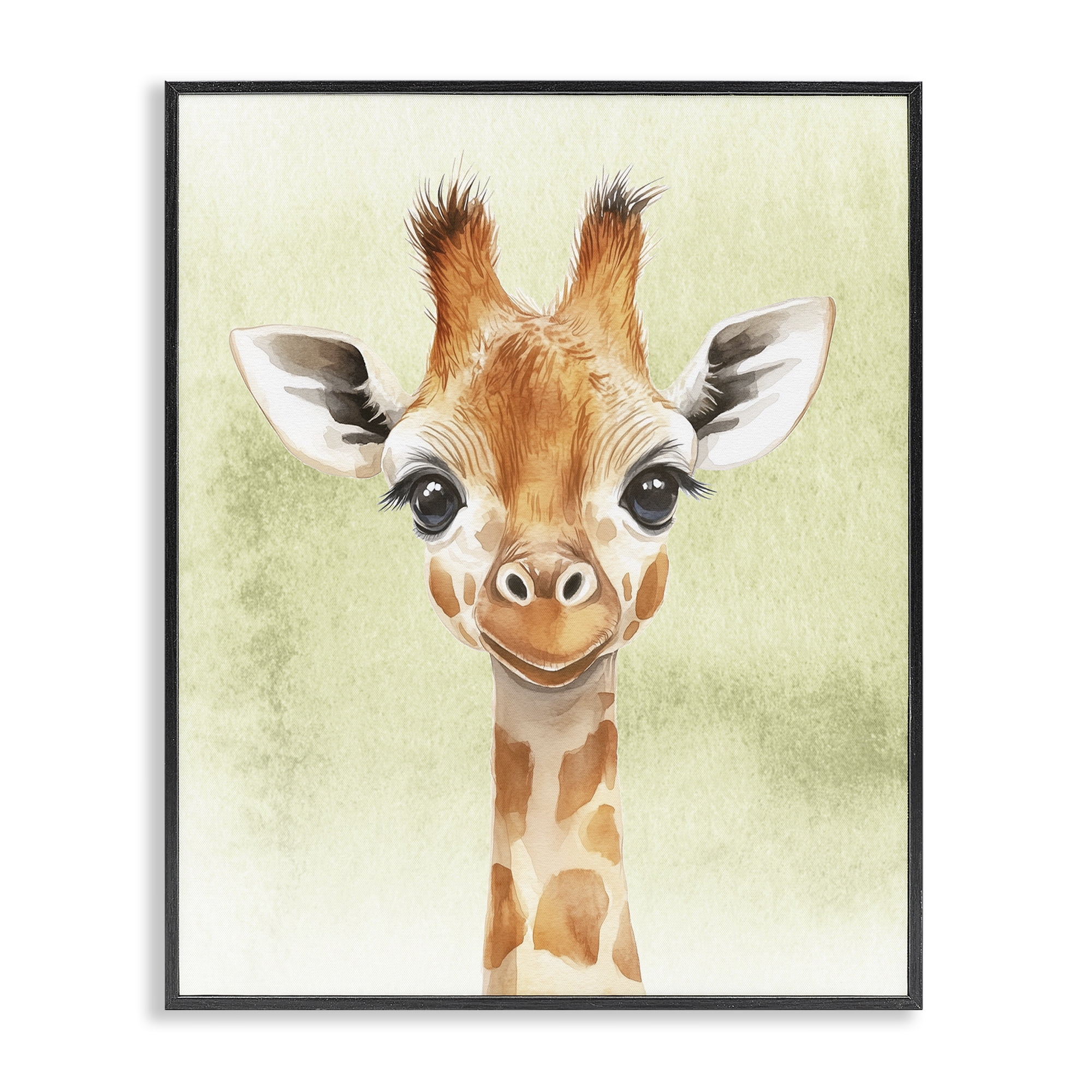 Stupell Industries Jungle Friends Baby Giraffe Black Framed Giclee Art, design by Christine Simpson Art