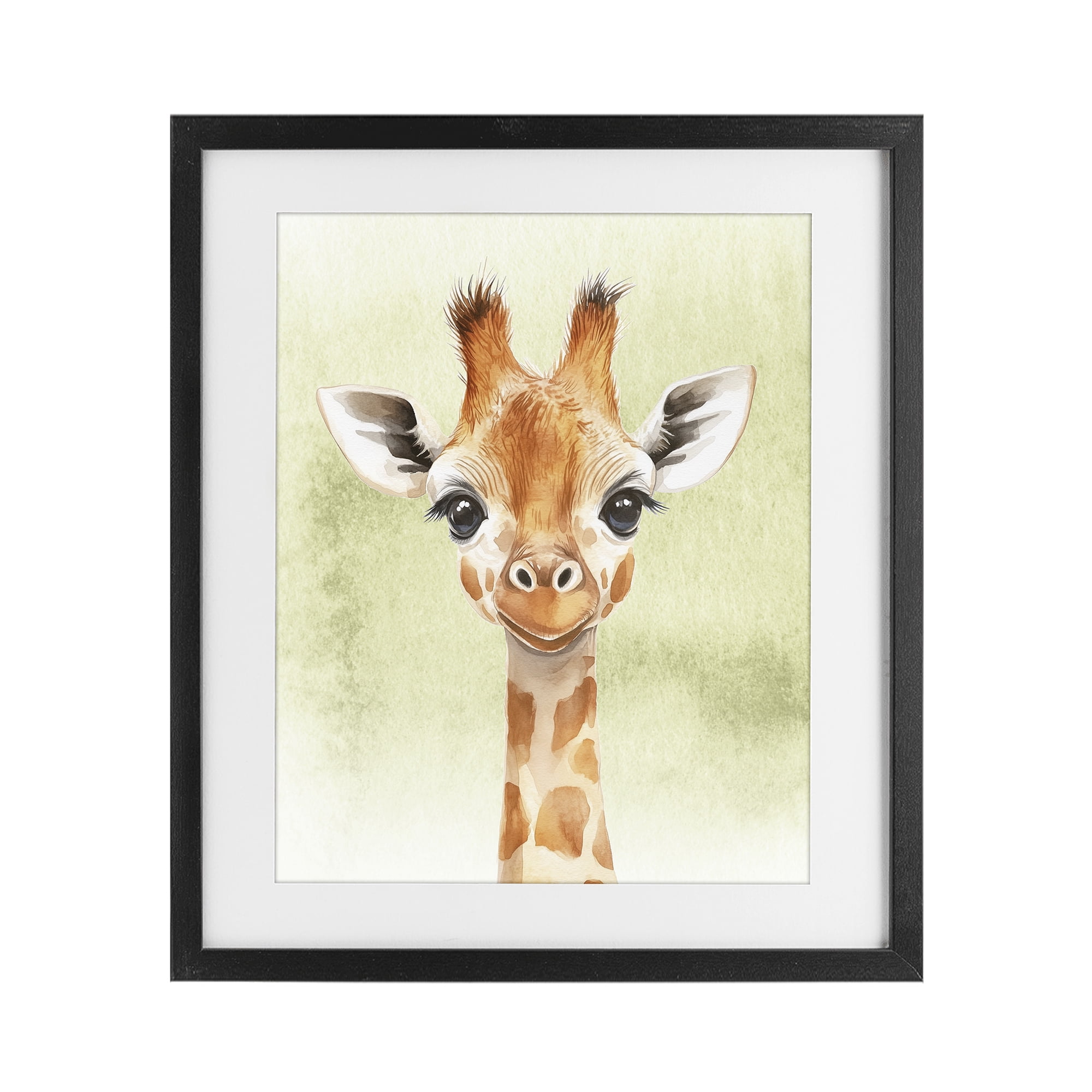 Stupell Industries Jungle Friends Baby Giraffe Black Framed Print Under Glass, design by Christine Simpson Art