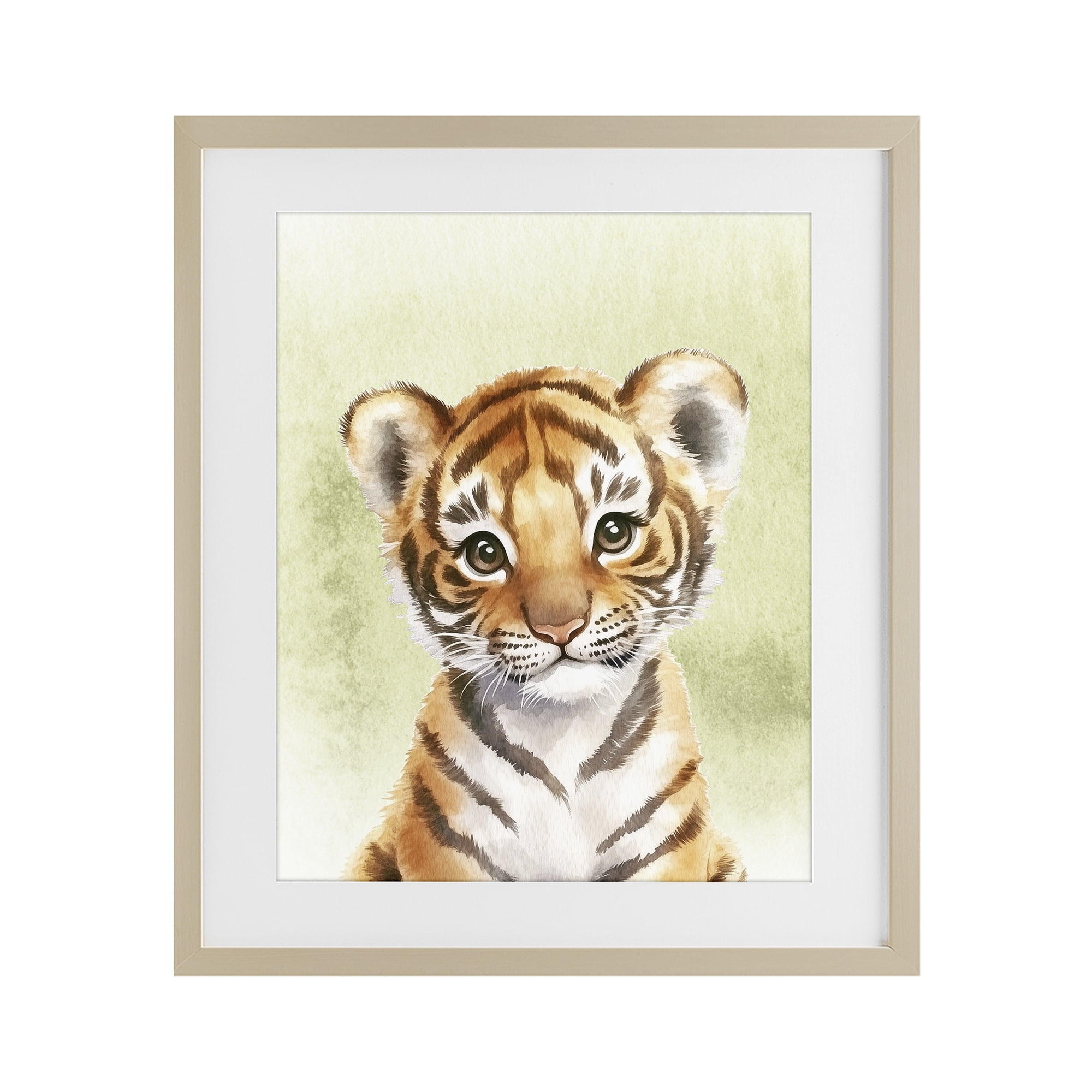 Stupell Industries Jungle Friends Baby Tiger Birch Framed Print Under Glass, design by Christine Simpson Art