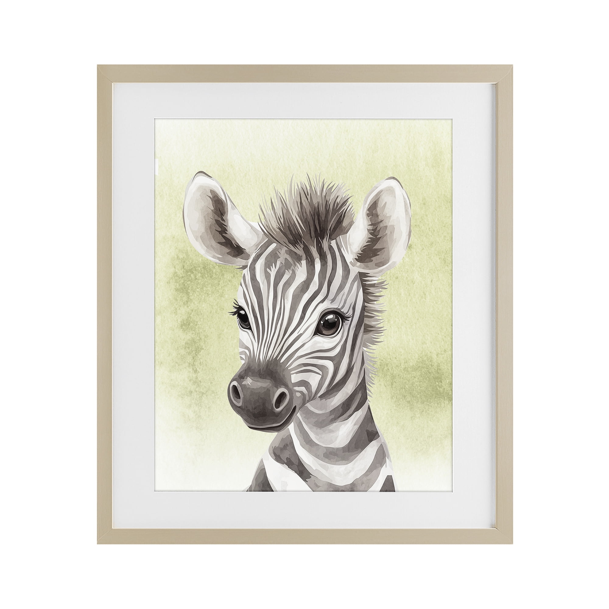 Stupell Industries Jungle Friends Baby Zebra Birch Framed Print Under Glass, design by Christine Simpson Art