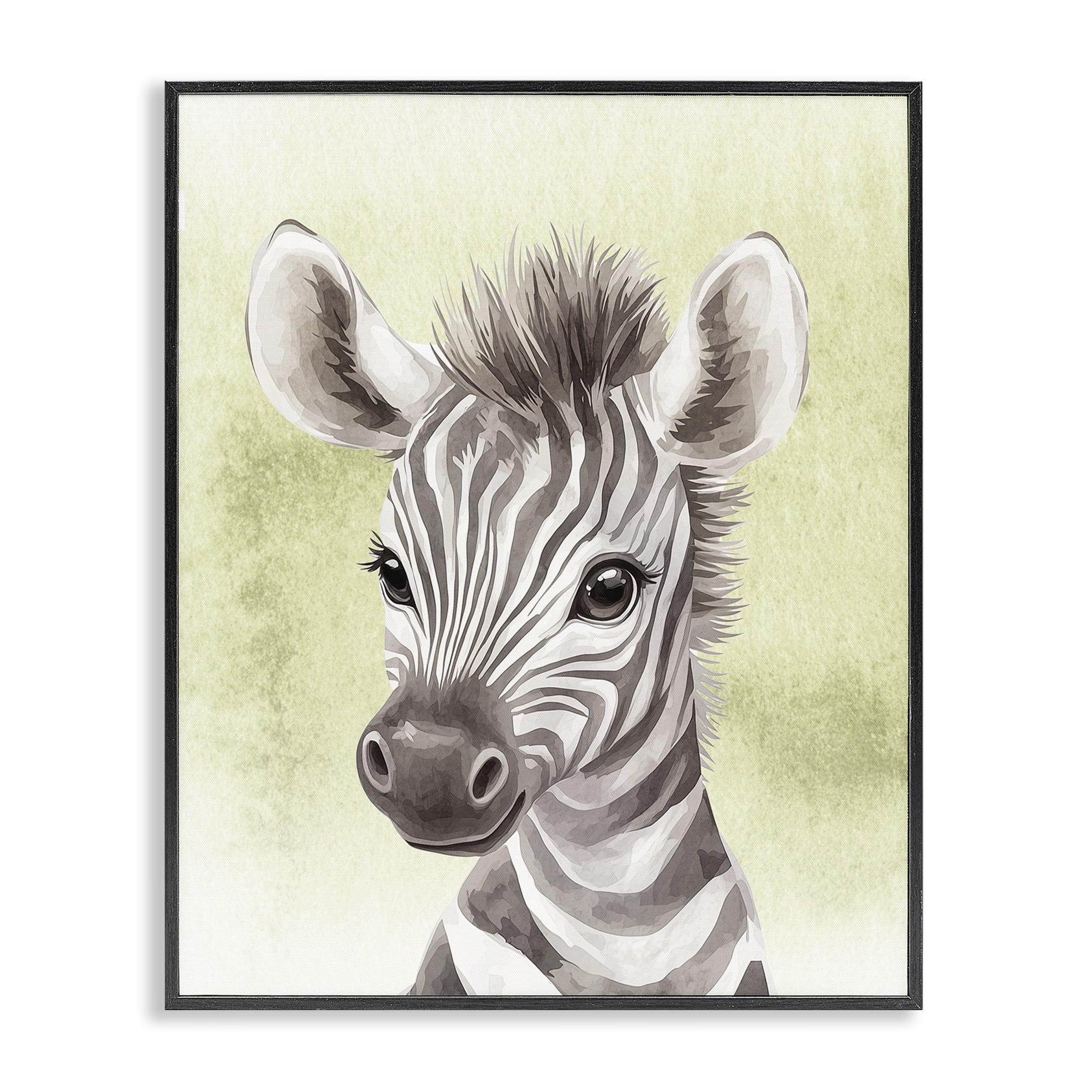 Stupell Industries Jungle Friends Baby Zebra Black Framed Giclee Art, design by Christine Simpson Art