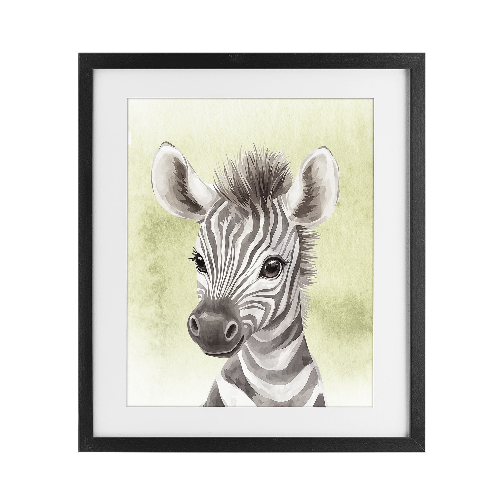 Stupell Industries Jungle Friends Baby Zebra Black Framed Print Under Glass, design by Christine Simpson Art