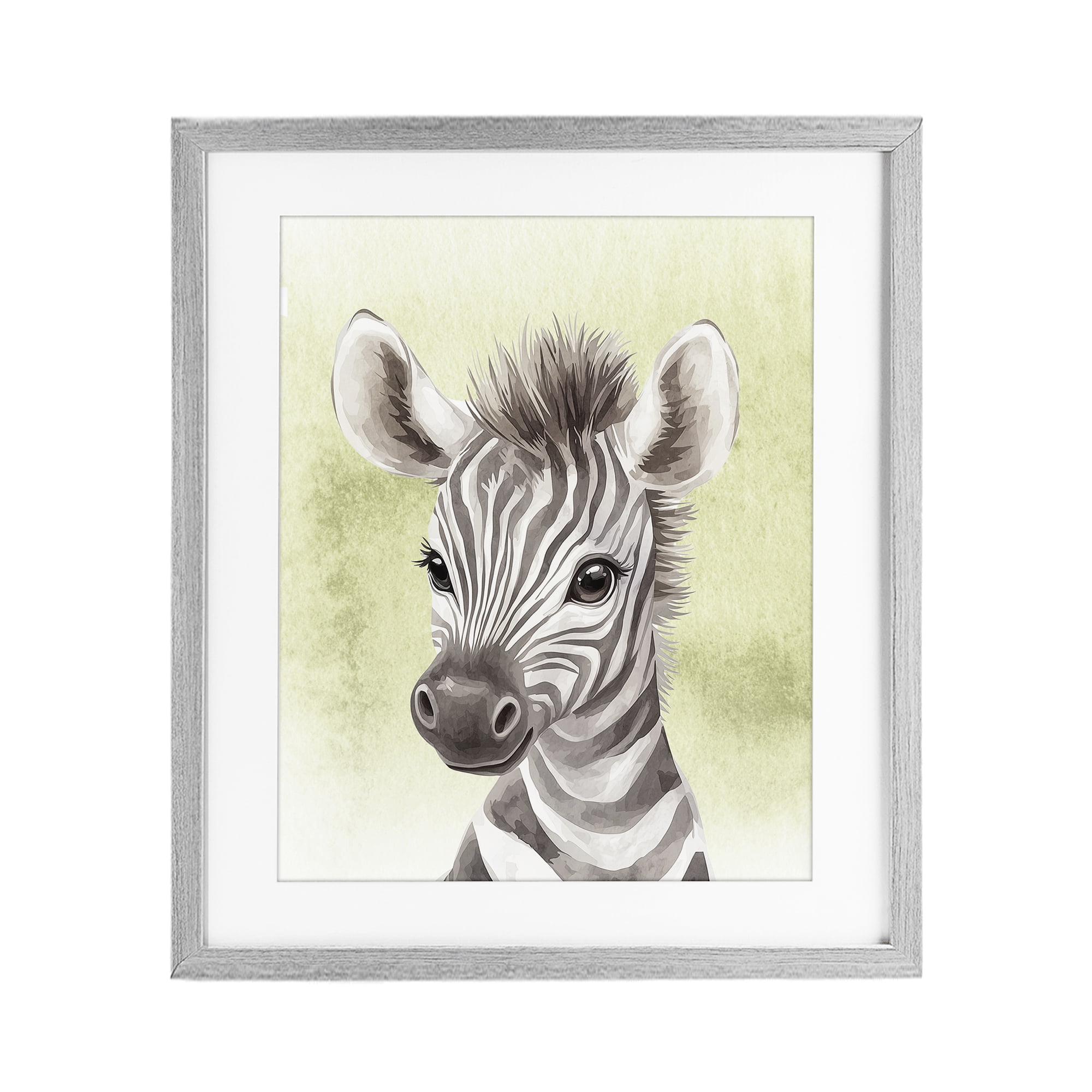 Stupell Industries Jungle Friends Baby Zebra Gray Framed Print Under Glass, design by Christine Simpson Art