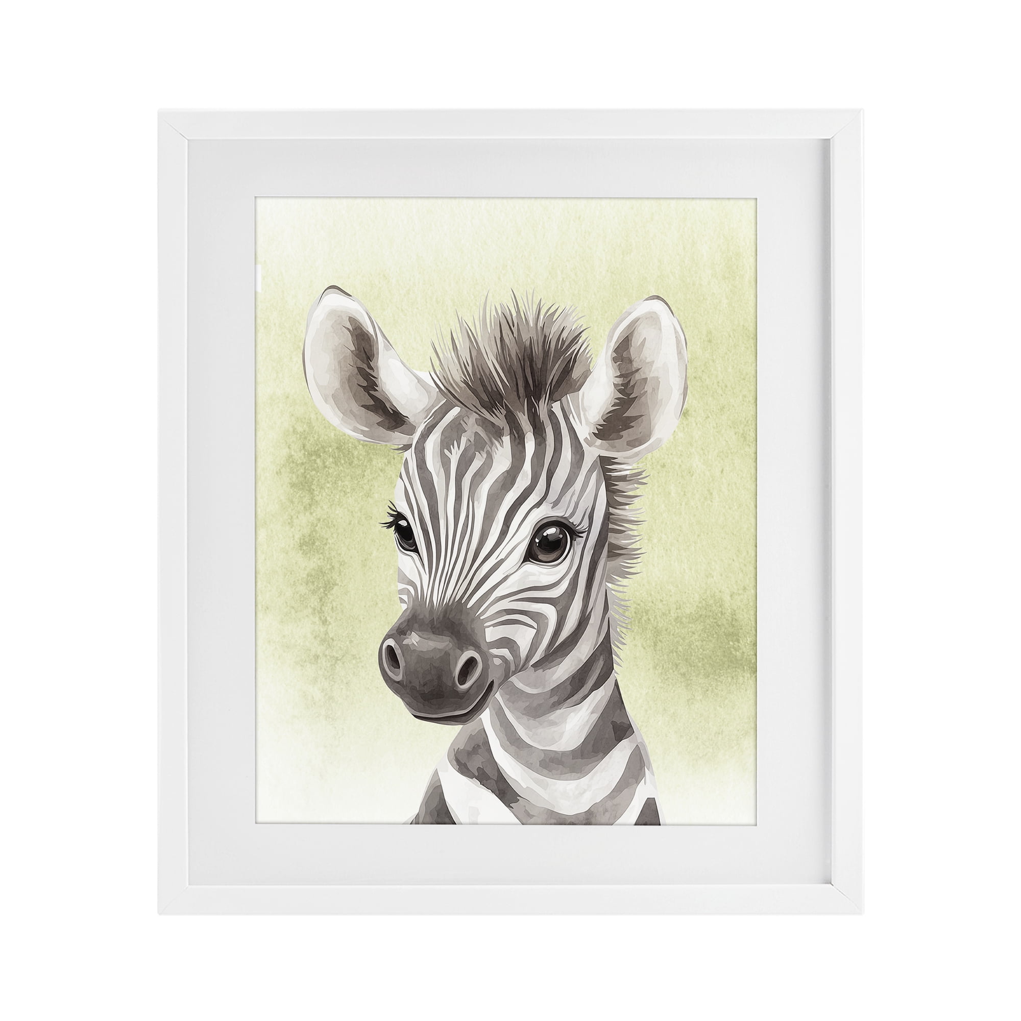 Stupell Industries Jungle Friends Baby Zebra White Framed Print Under Glass, design by Christine Simpson Art