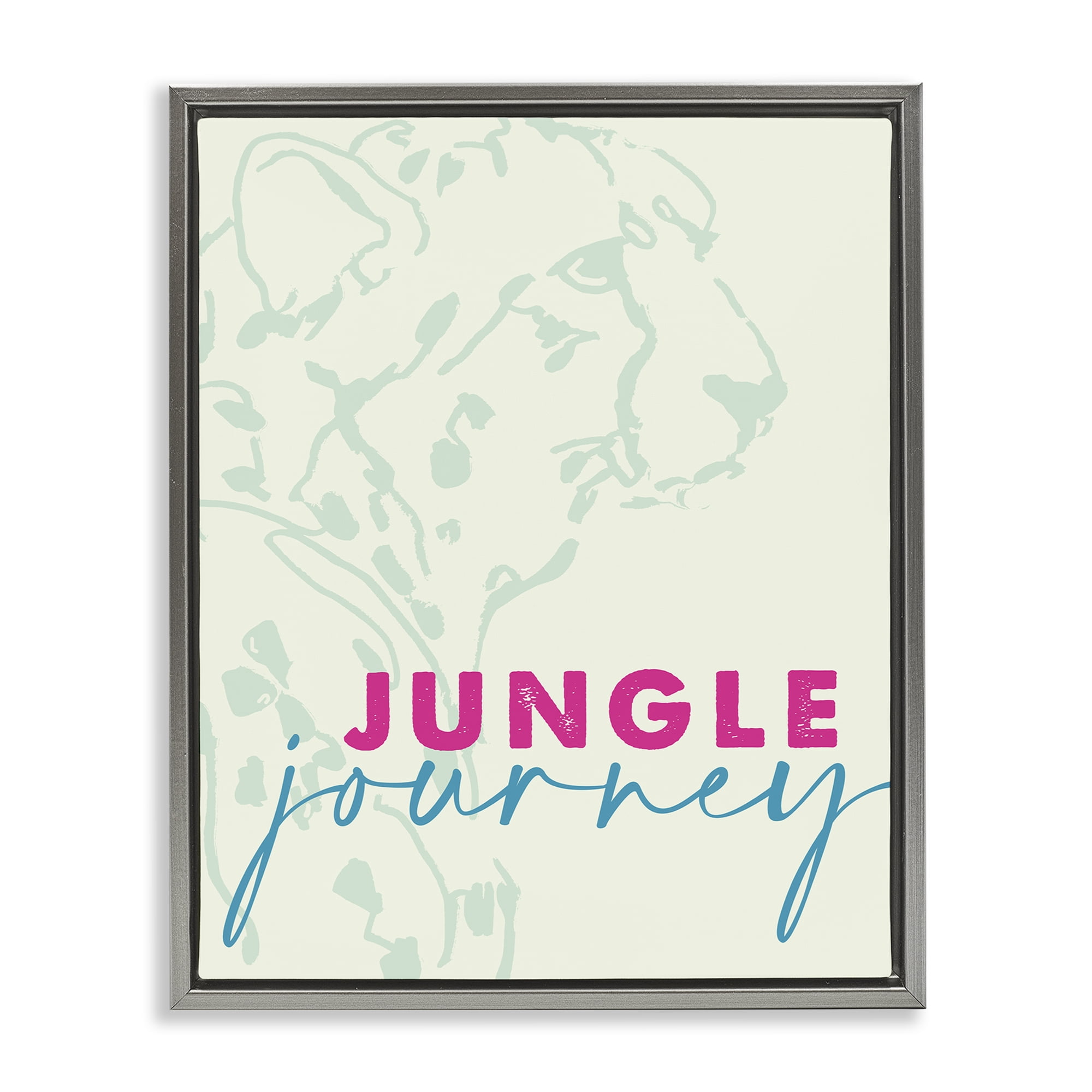 Stupell Industries Jungle Journey Cheetah Gray Framed Floater Canvas Wall Art, design by Lanie Loreth