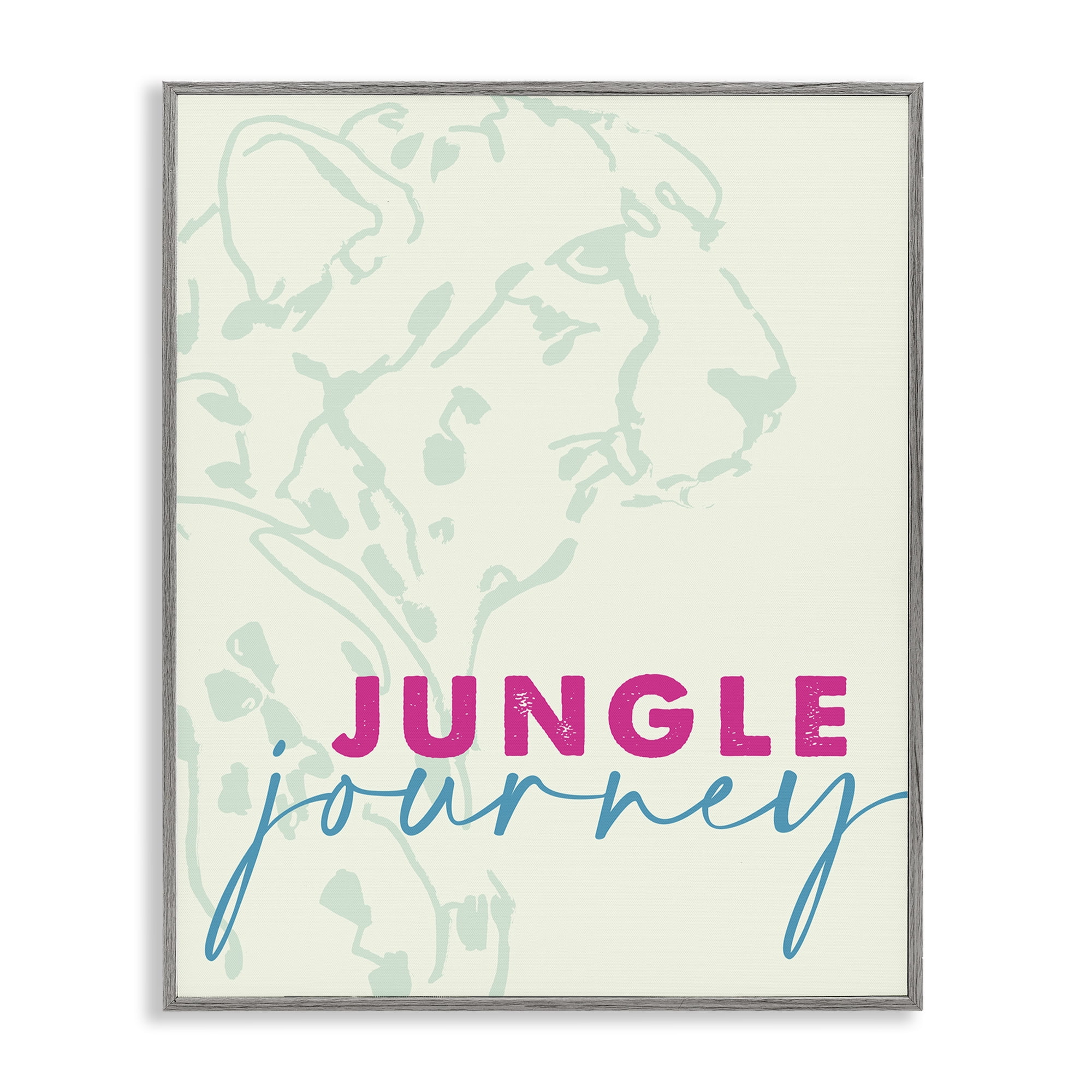 Stupell Industries Jungle Journey Cheetah Gray Framed Giclee Art, design by Lanie Loreth