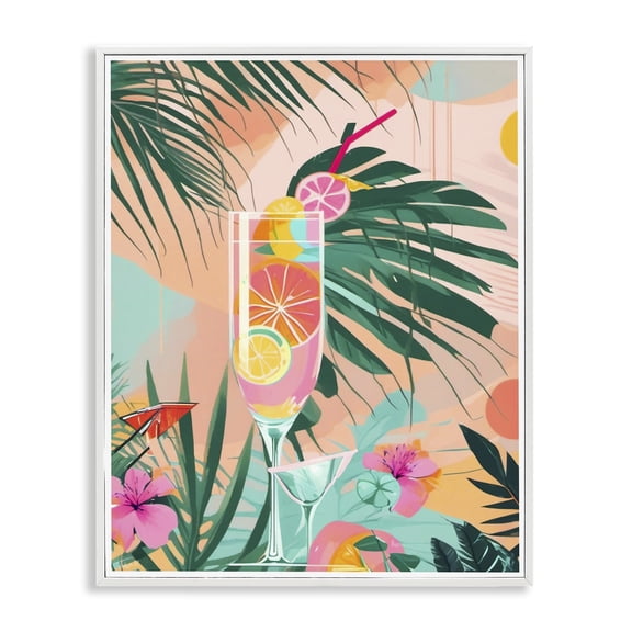 Stupell Industries Jungle Lemonade Cocktail White Framed Giclee Art, design by Tabz Jones