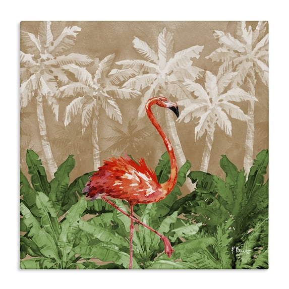 Stupell Industries Bohemian Jungle Life Flamingo Canvas Art, 17 x 17, by Paul Brent