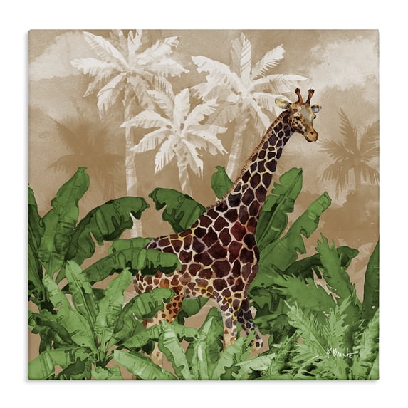 Stupell Industries Coastal Jungle Life Giraffe Canvas Art, 30 x 30, by Paul Brent