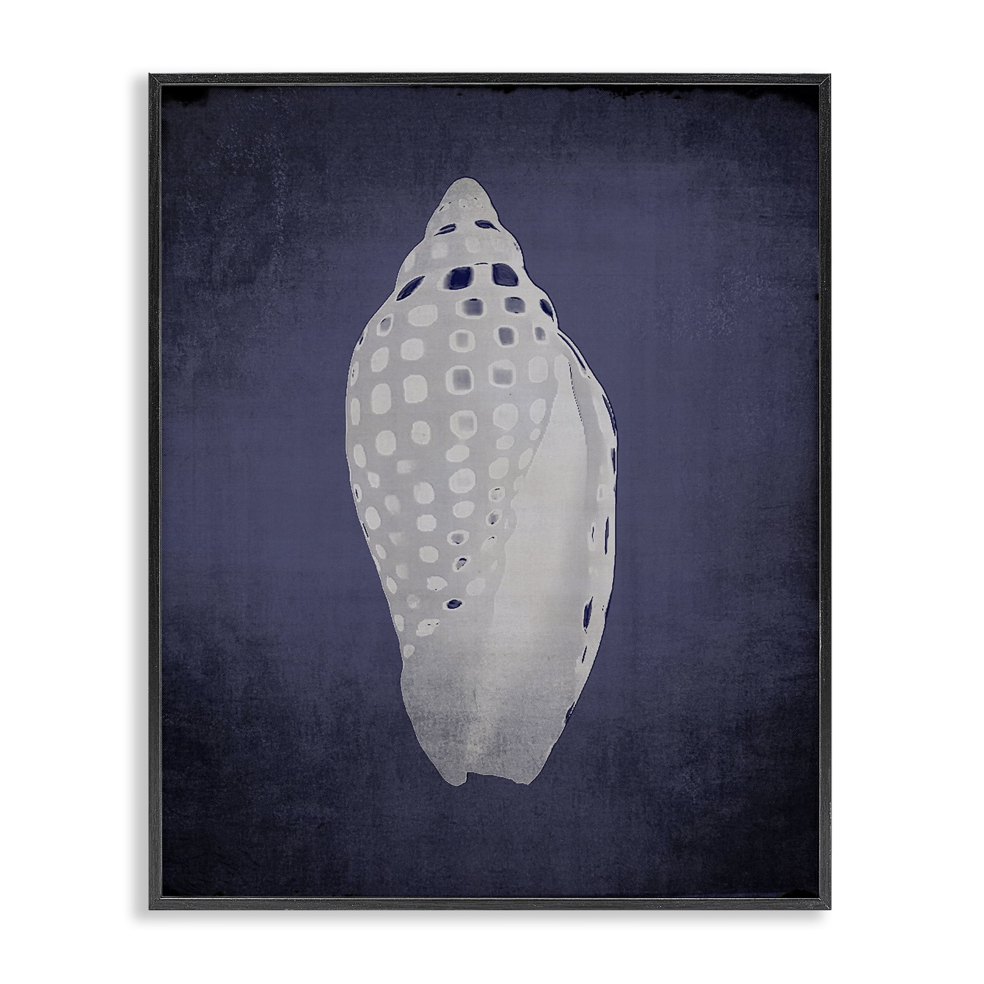 Stupell Industries Junonia on Indigo Nautical & Beach Painting Black Framed Art Print Wall Art, 16 x 20