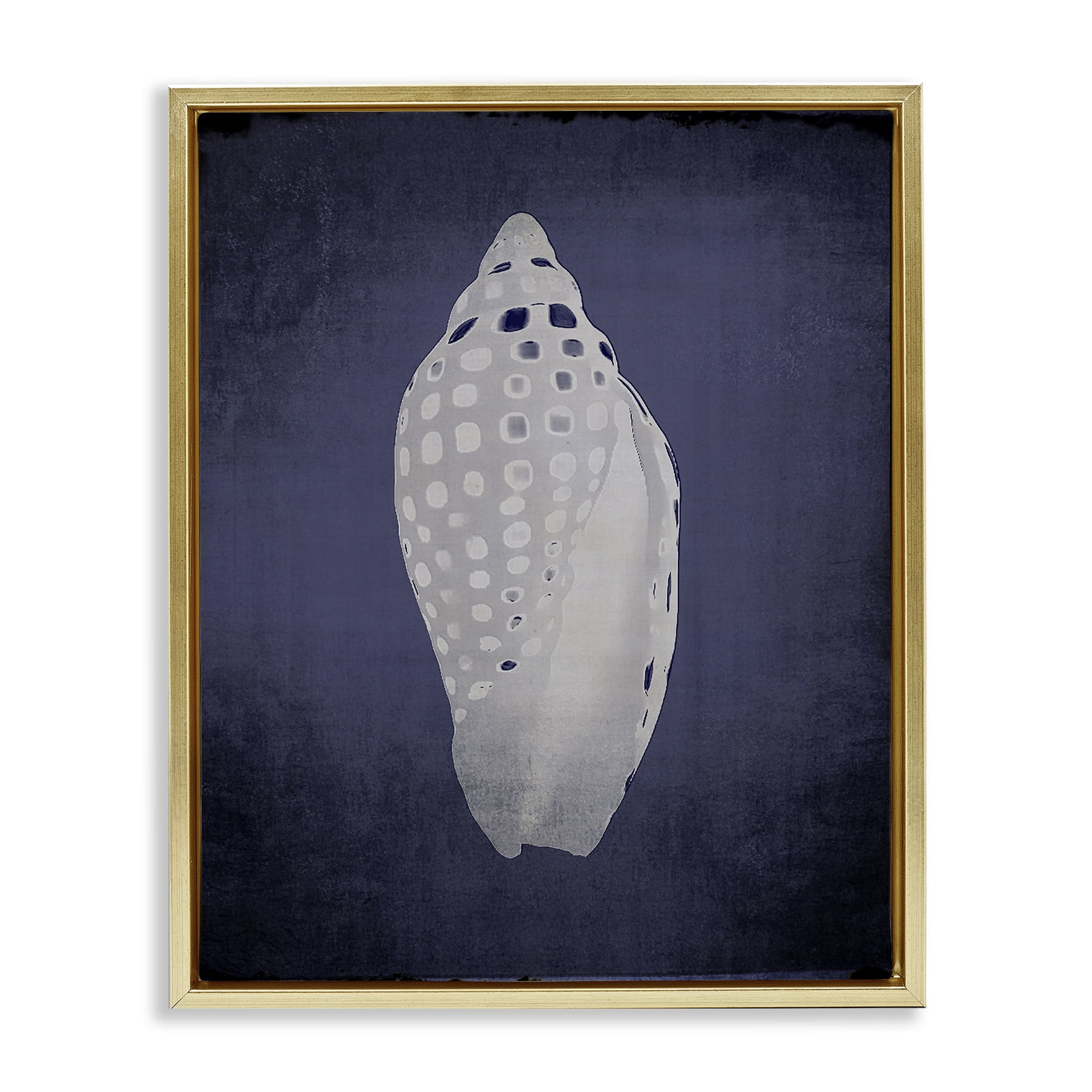 Stupell Industries Junonia on Indigo Nautical & Beach Painting Gold Floater Framed Canvas Art Print Wall Art, 25 x 31
