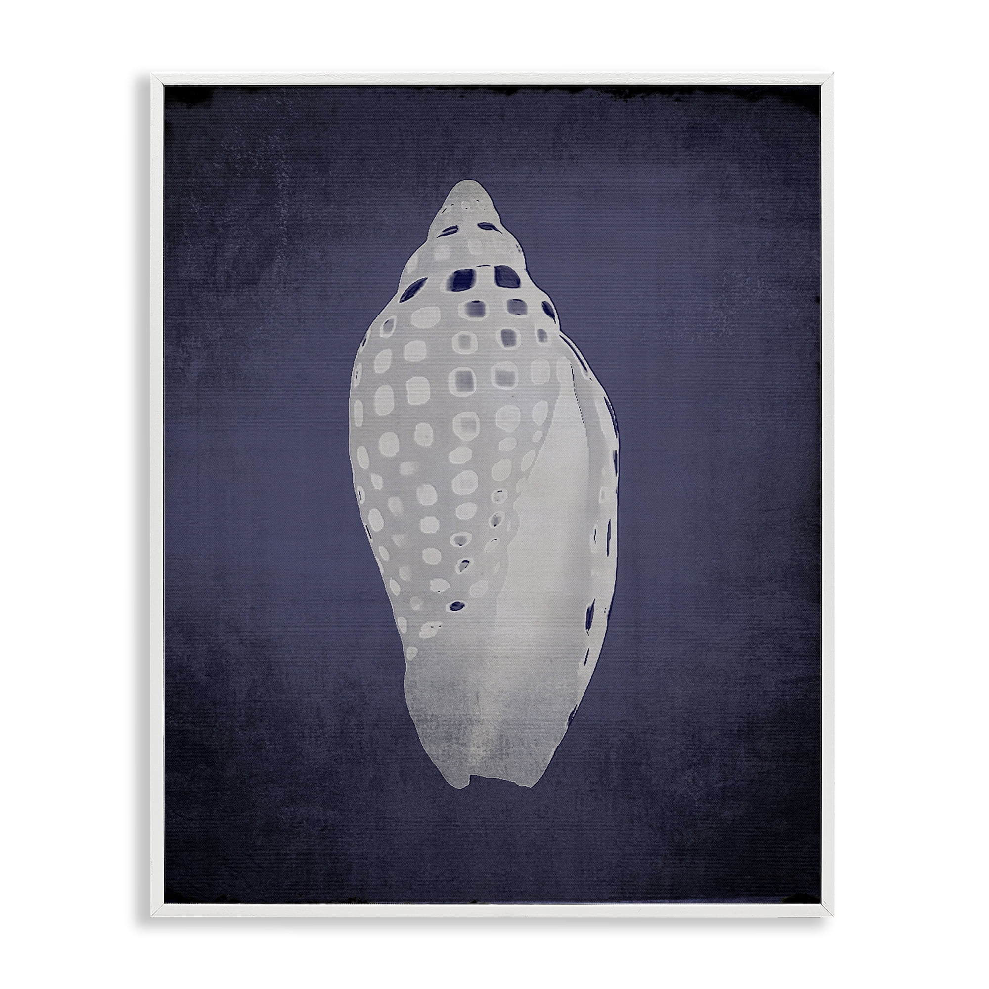Stupell Industries Junonia on Indigo Nautical & Beach Painting White Framed Art Print Wall Art, 16 x 20