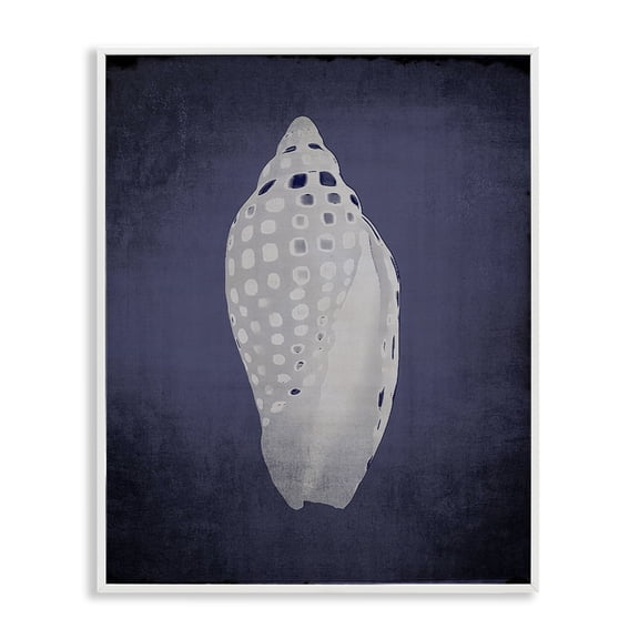 Stupell Industries Junonia on Indigo Nautical & Beach Painting White Framed Art Print Wall Art, 24 x 30