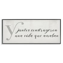 Stupell Industries Juntos Construyeron una Vida Inspirational Quotes & Sayings Painting Black Framed Art Print Wall Art, 24 x 10