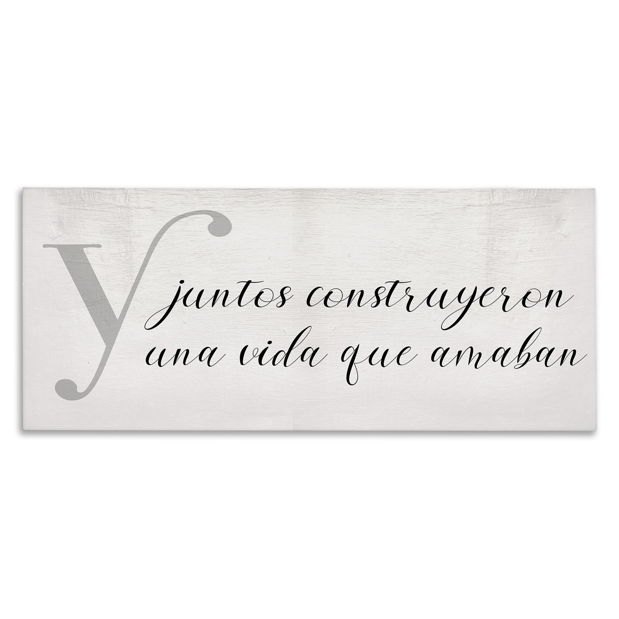 Stupell Industries Juntos Construyeron una Vida Inspirational Quotes & Sayings Painting Wrapped Canvas Art Print Wall Art, 40 x 17