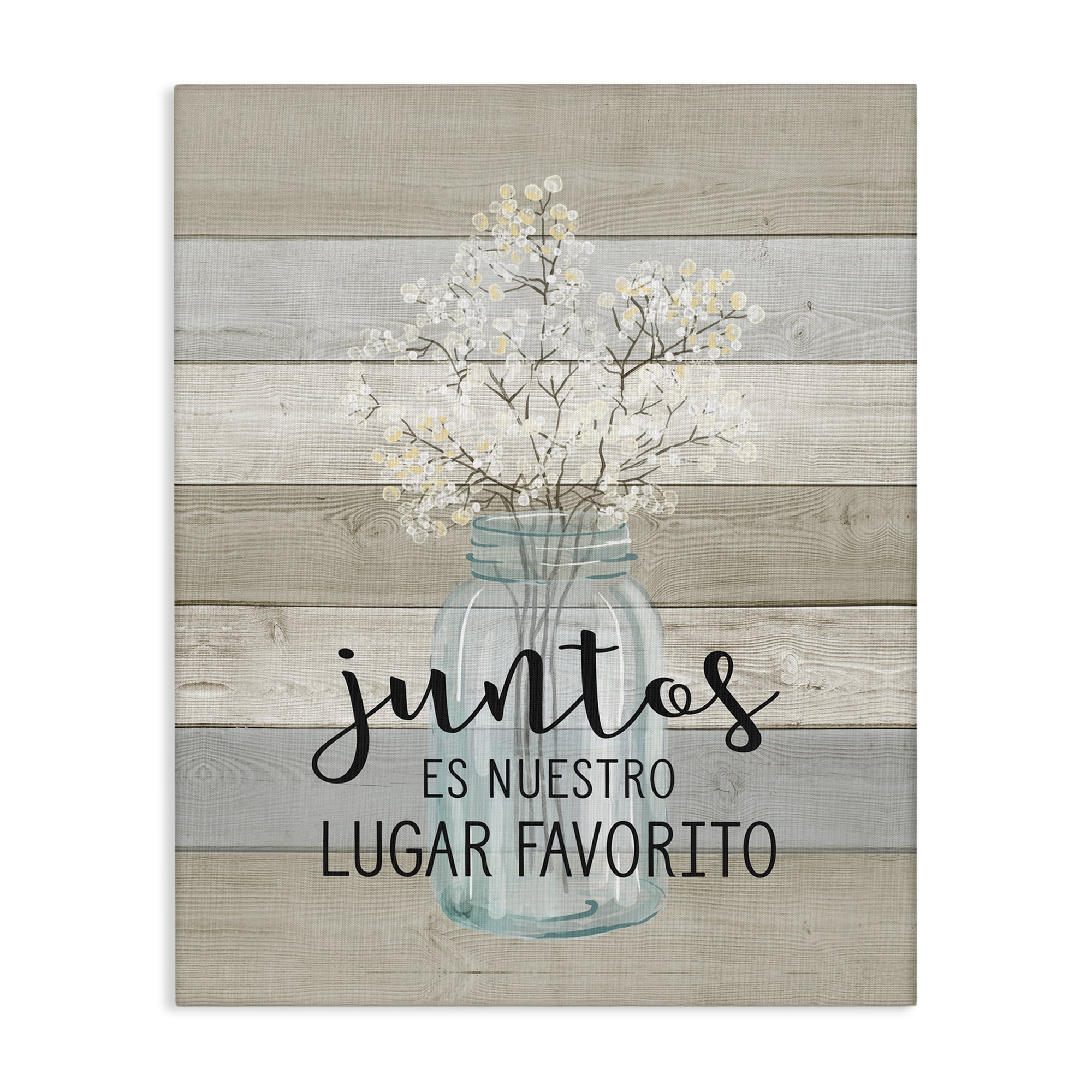 Stupell Industries Juntos, Nuestro Lugar Favorito Inspirational Quotes & Sayings Painting Wrapped Canvas Art Print Wall Art, 30 x 40