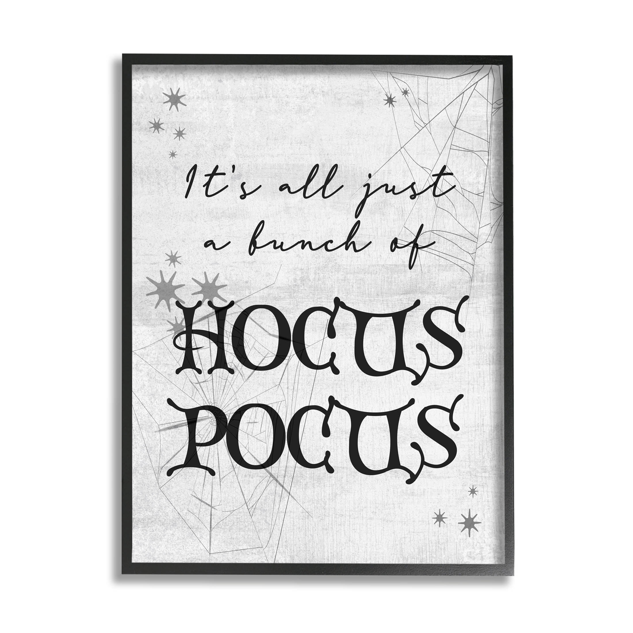 Stupell Industries Just A Bunch Of Hocus Pocus Phrase Graphic Art Black Framed Art Print Wall Art, Design by Lil' Rue