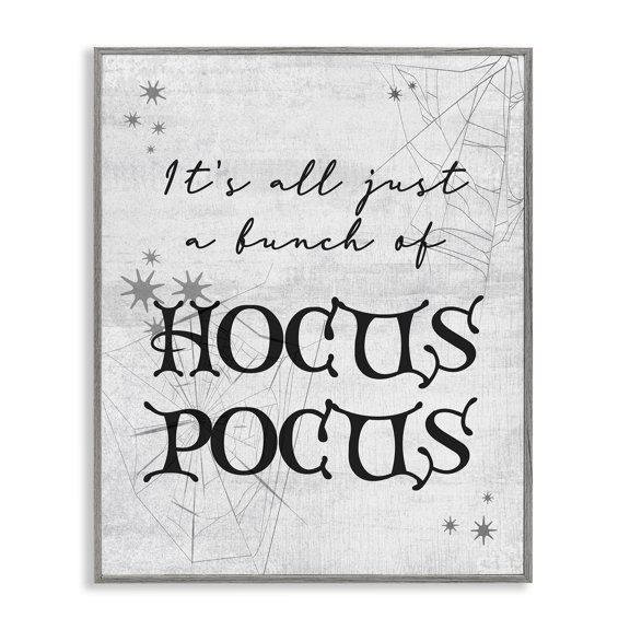 Stupell Industries Eclectic Just A Bunch Of Hocus Pocus Phrase Gray Framed Giclee Art, 11 x 14, by Lil' Rue