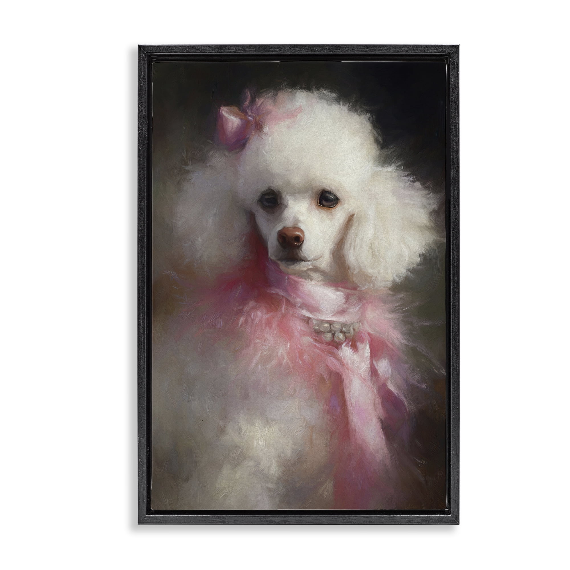 Stupell Industries Just A Girl Who Loves Pink Black Framed Floater Canvas Wall Art, design by Tina LeCour