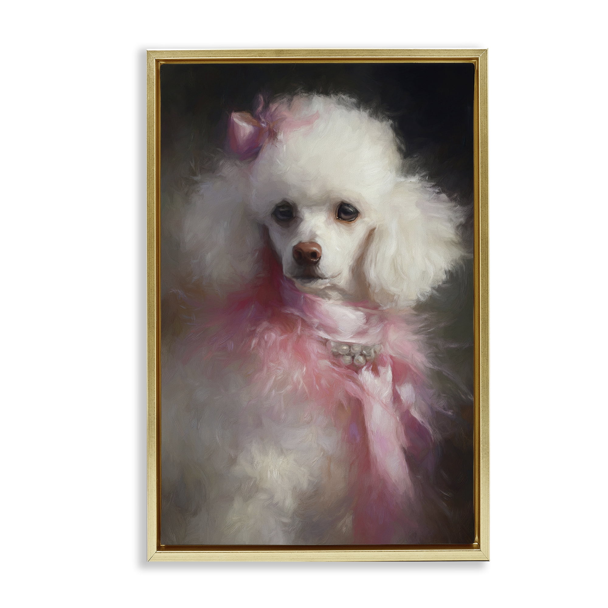Stupell Industries Just A Girl Who Loves Pink Gold Framed Floater Canvas Wall Art, design by Tina LeCour