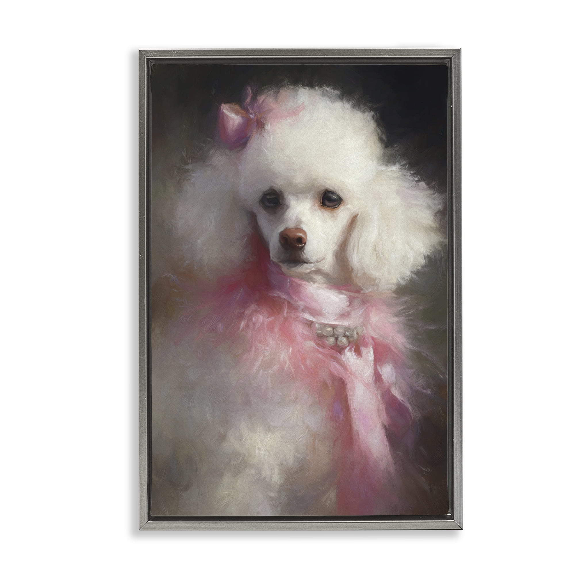 Stupell Industries Just A Girl Who Loves Pink Gray Framed Floater Canvas Wall Art, design by Tina LeCour
