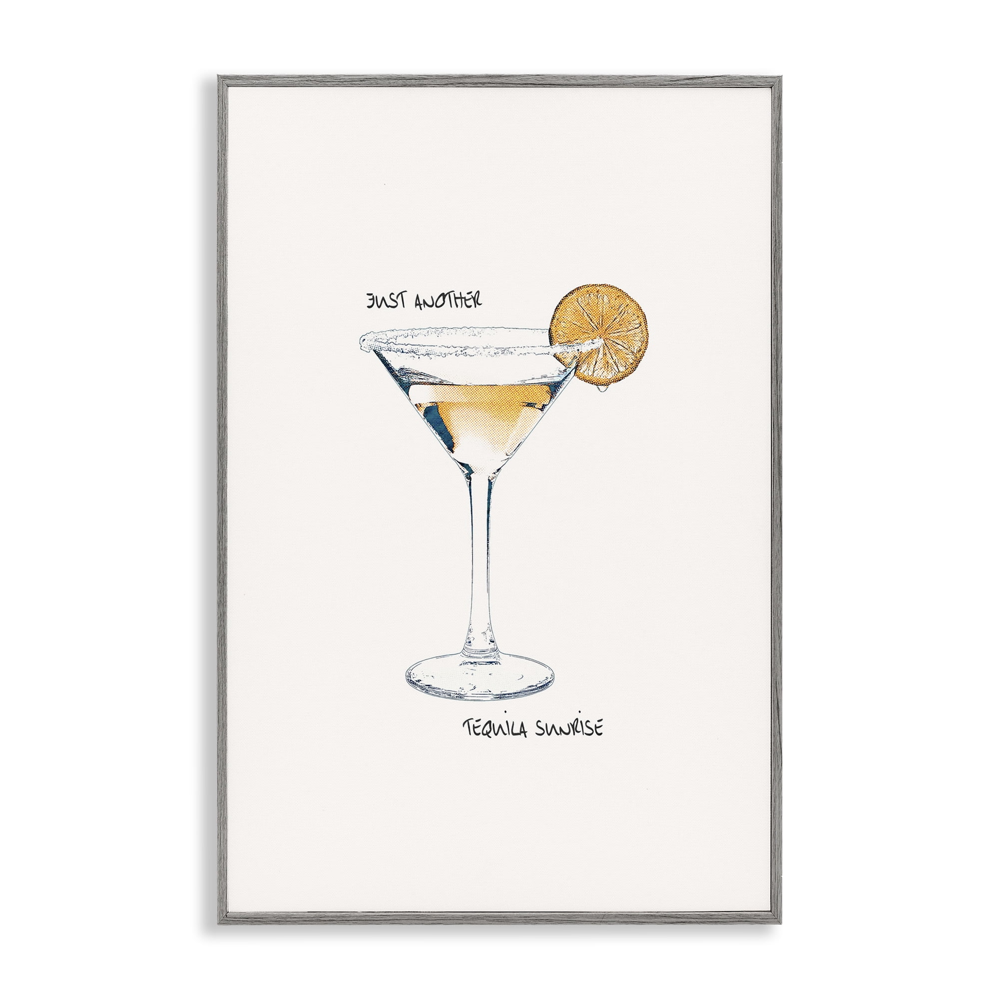 Stupell Industries Just Another Tequilla Sunrise Food & Beverage Painting Gray Framed Art Print Wall Art, 20 x 30