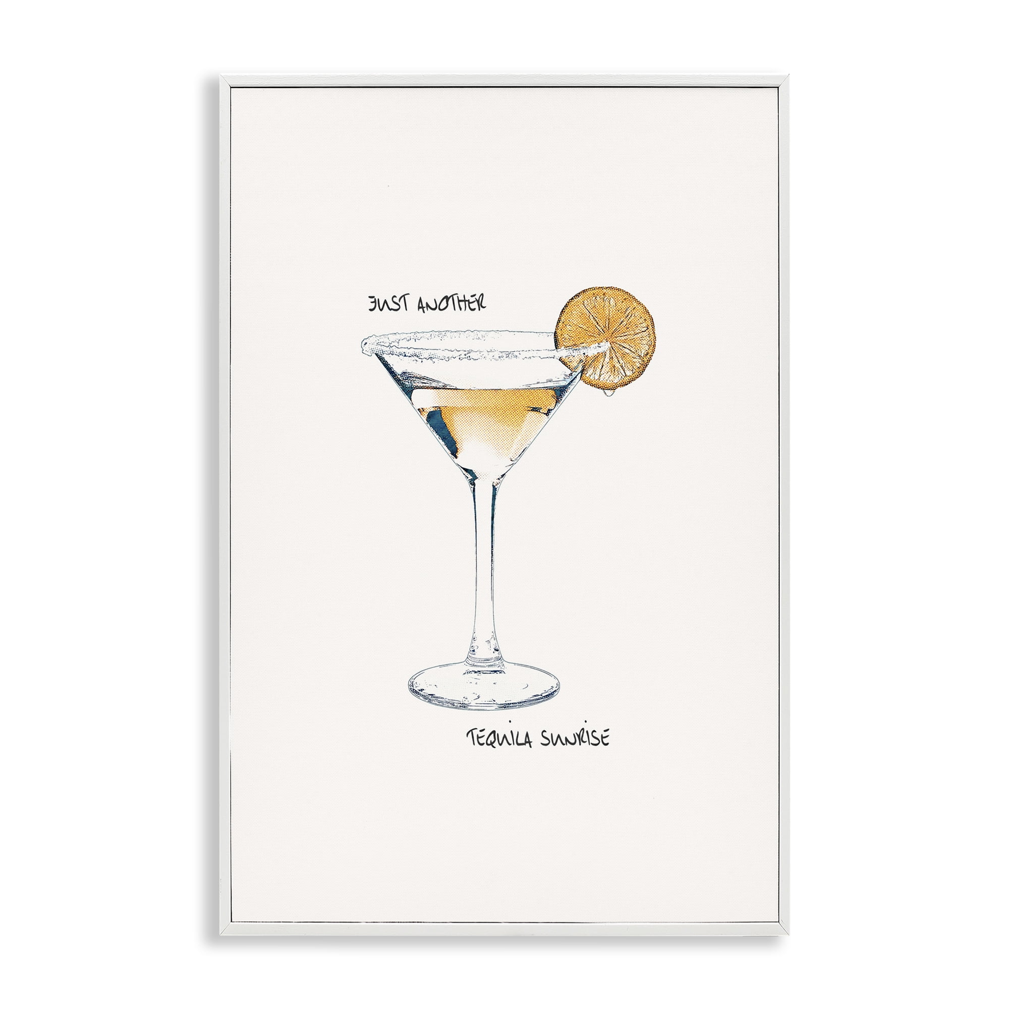 Stupell Industries Just Another Tequilla Sunrise Food & Beverage Painting White Framed Art Print Wall Art, 12 x 18