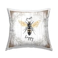thumbnail image 1 of Stupell Industries Just Be Happy Charming Rustic Bee Pun Farmhouse Brown,18 x 7 x 18 Decorative Pillows, 1 of 6
