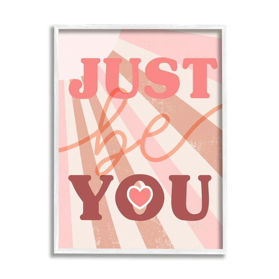 Stupell Industries Just Be You Bold Encouragement Sunrays Heart, 16 x 20, Designed by Daphne Polselli