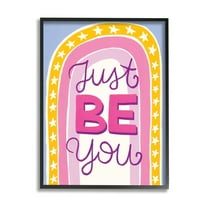 Stupell Industries Just Be You Inspirational Abstract Painting Black Framed Art Print Wall Art, 11 x 14