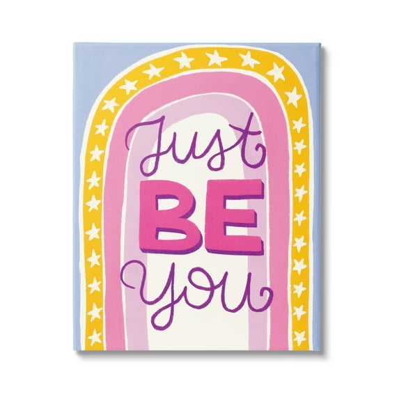 Stupell Industries Just Be You Inspirational Abstract Painting Gallery Wrapped Canvas Art Print Wall Art, 30 x 40