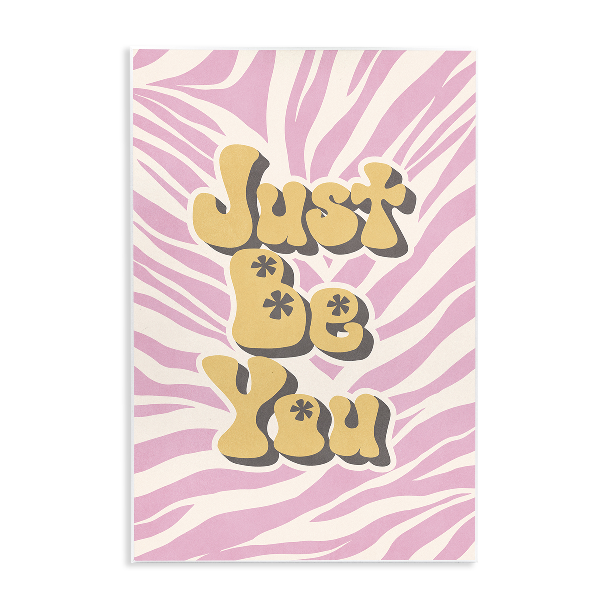 Stupell Industries Just Be You on Zebra Text & Numbers Painting Unframed Art Print Wall Art, 13 x 19