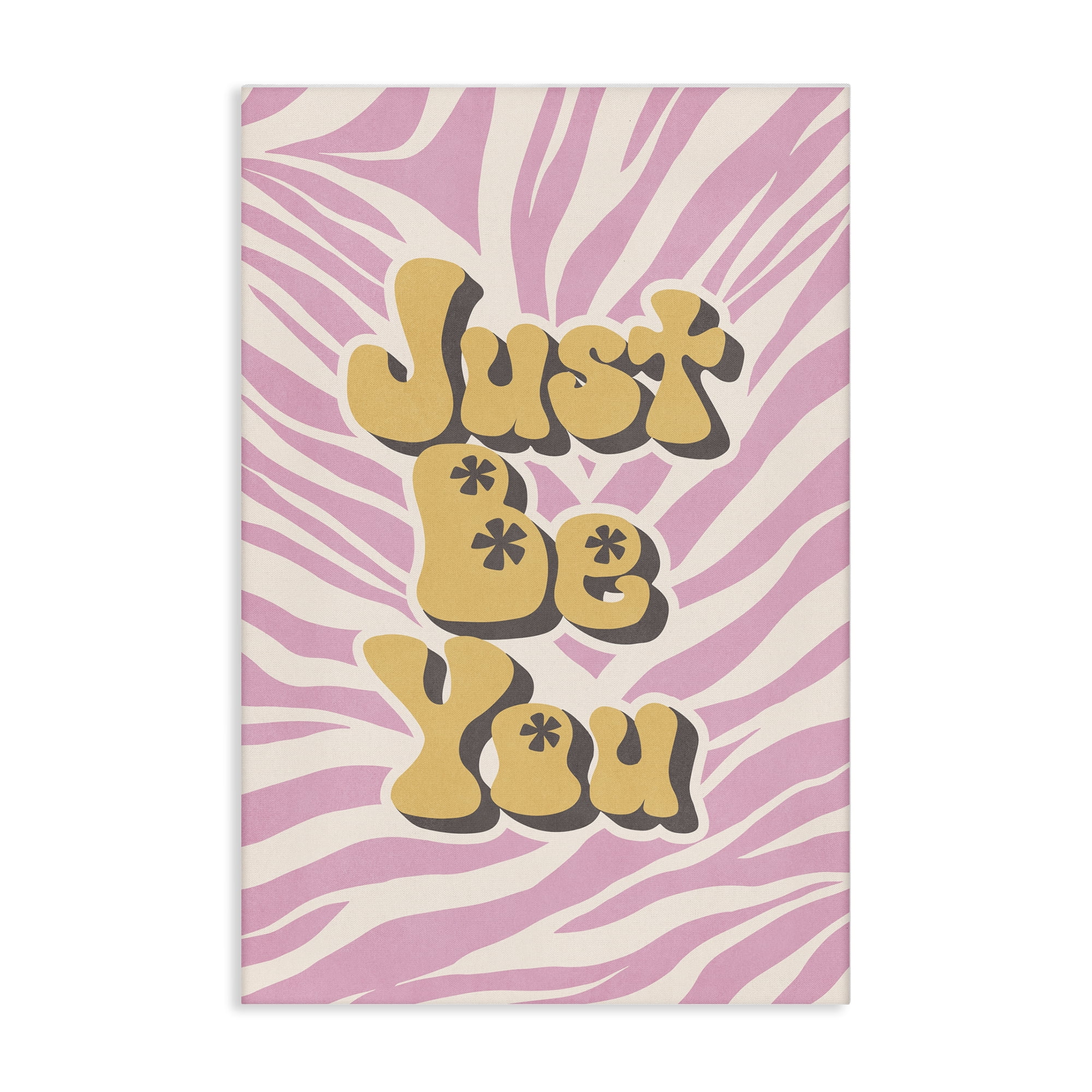 Stupell Industries Just Be You on Zebra Text & Numbers Painting Wrapped Canvas Art Print Wall Art, 16 x 24