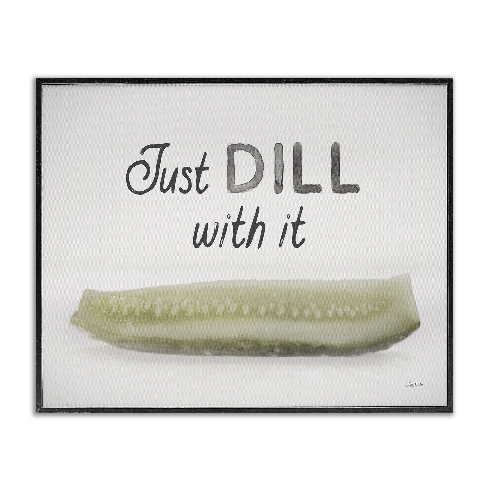 Stupell Industries Just Dill With It Food & Beverage Painting Black Framed Art Print Wall Art, 14 x 11