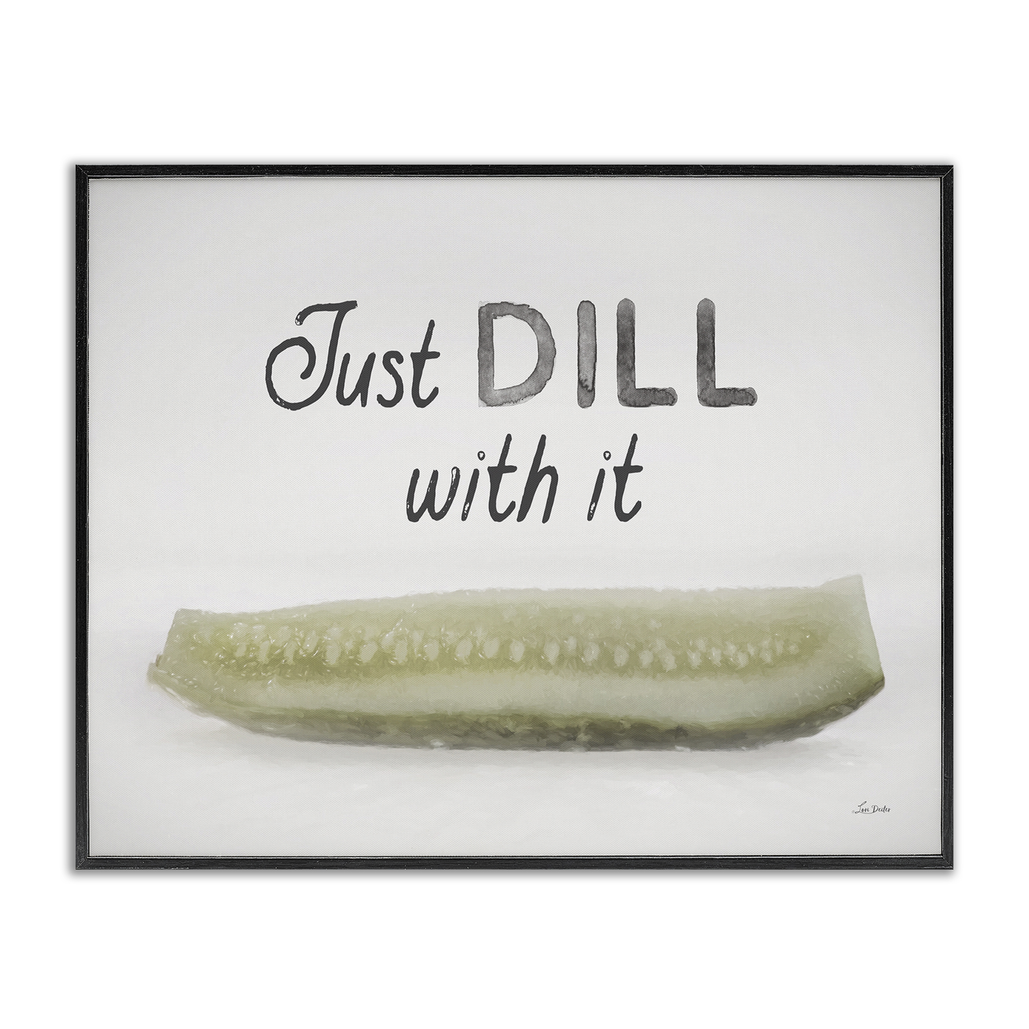 Stupell Industries Just Dill With It Food & Beverage Painting Black Framed Art Print Wall Art, 20 x 16