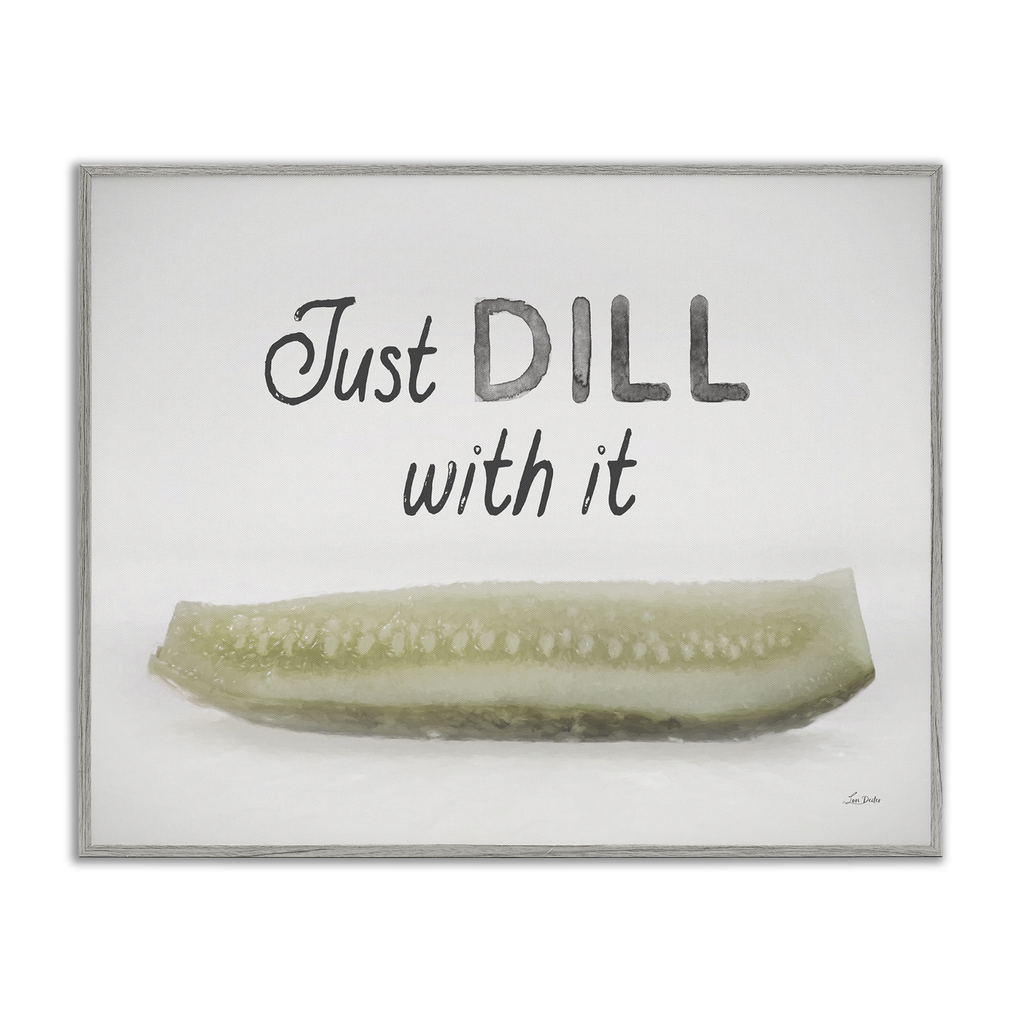 Stupell Industries Just Dill With It Food & Beverage Painting Gray Framed Art Print Wall Art, 30 x 24
