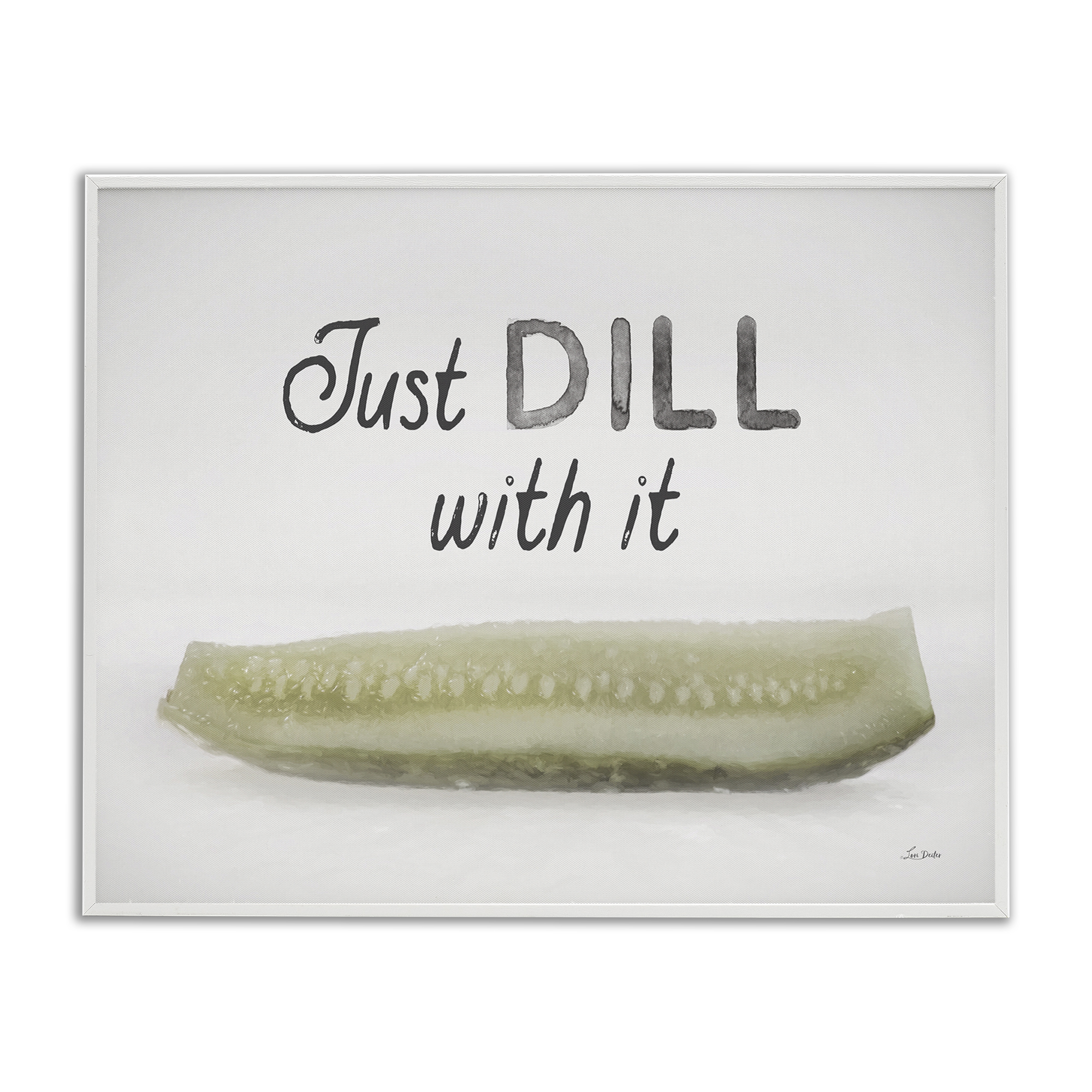 Stupell Industries Just Dill With It Food & Beverage Painting White Framed Art Print Wall Art, 20 x 16
