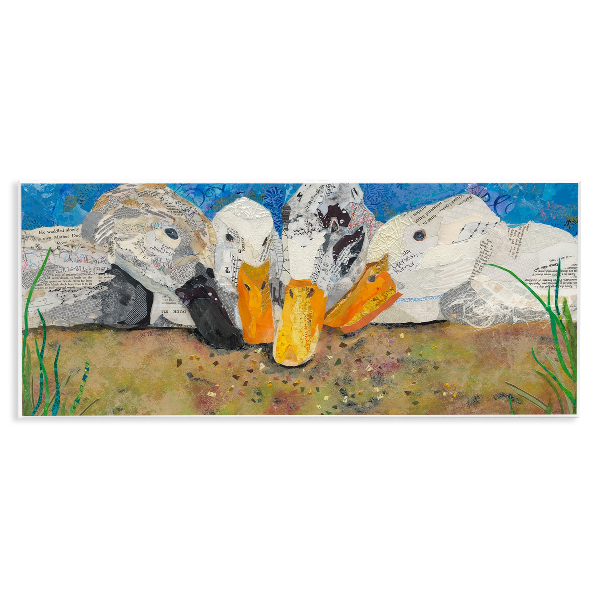 Stupell Industries Just Ducky Collage Animals Painting Unframed Art Print Wall Art, 17 x 7