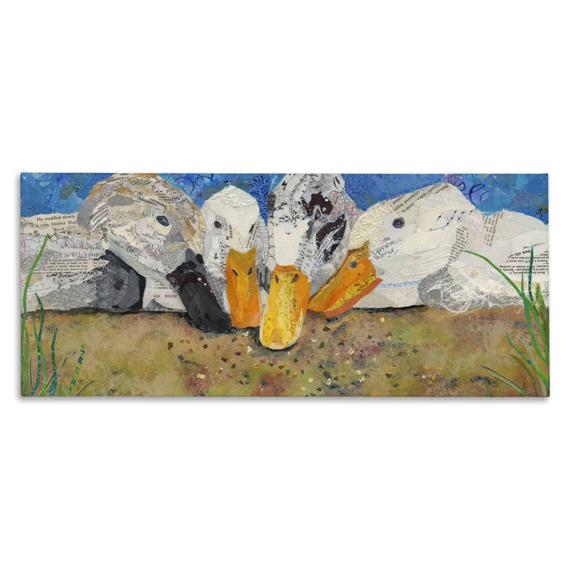 Stupell Industries Just Ducky Collage Animals Painting Wrapped Canvas Art Print Wall Art, 48 x 20