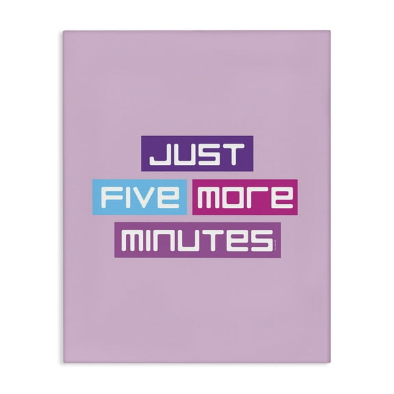 Stupell Industries Just Five Minutes Gamer Quotes and Sayings Painting Wrapped Canvas Canvas Art Print Wall Art, 16 x 20