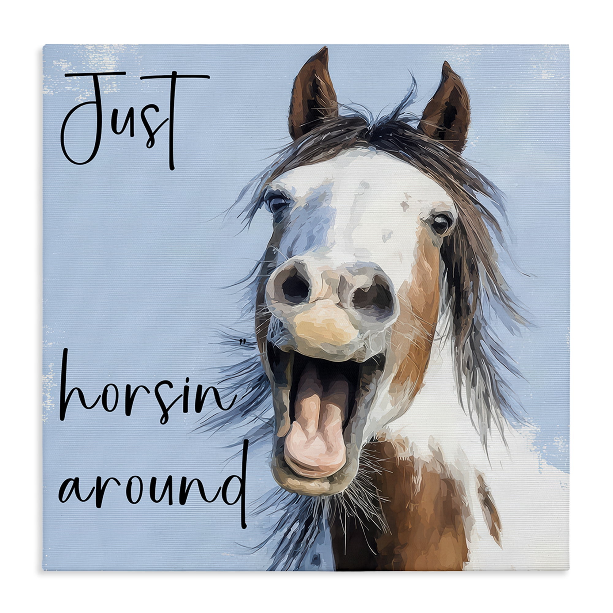 Stupell Industries Just Horsin' Around Canvas Wall Art, design by Kim Curinga