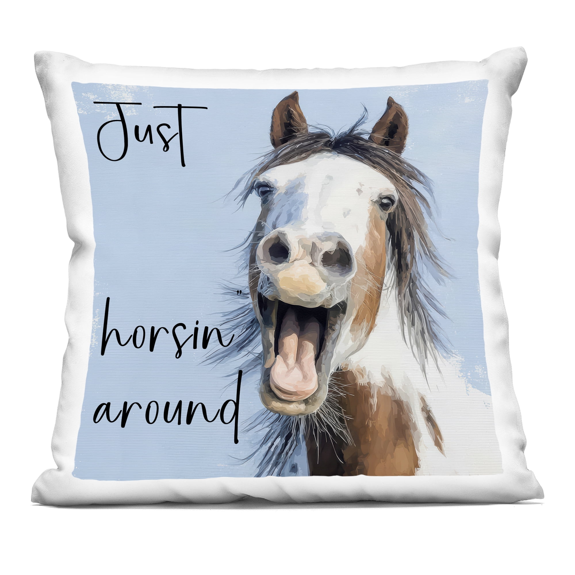 Stupell Industries Just Horsin' Around Decorative Printed Throw Pillow, design by Kim Curinga, 18 x 7 x 18