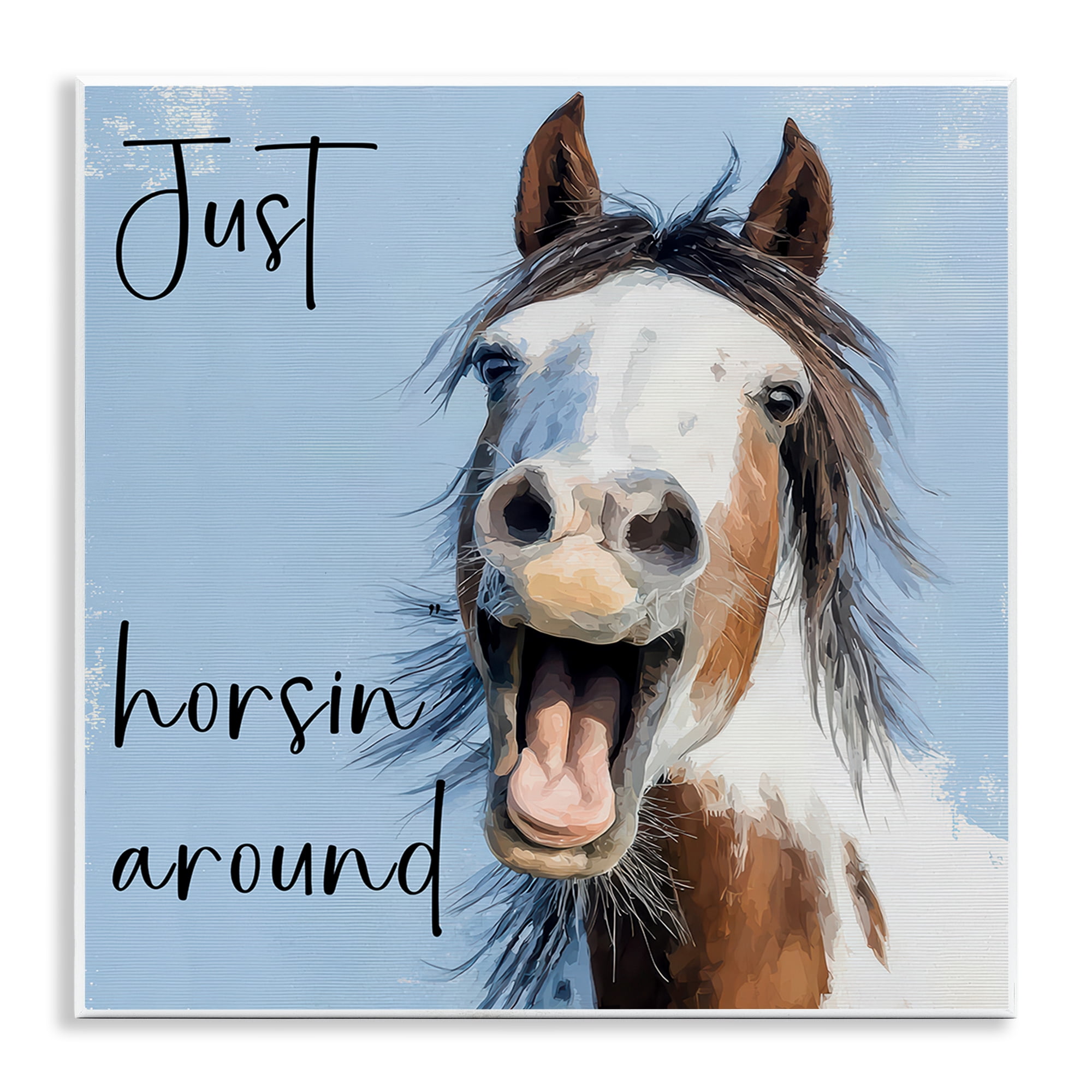 Stupell Industries Just Horsin' Around Wall Plaque Art, design by Kim Curinga