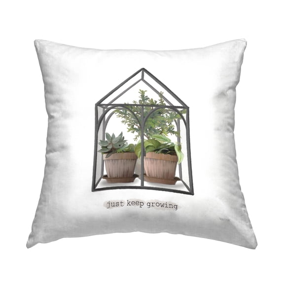 Stupell Industries Just Keep Growing Greenhouse Printed Throw Pillow Design by House Fenway